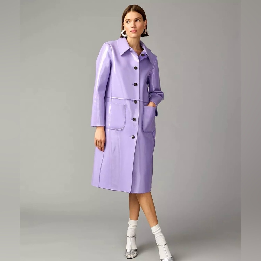 Collection limited-edition reversible topcoat in faux patent leather